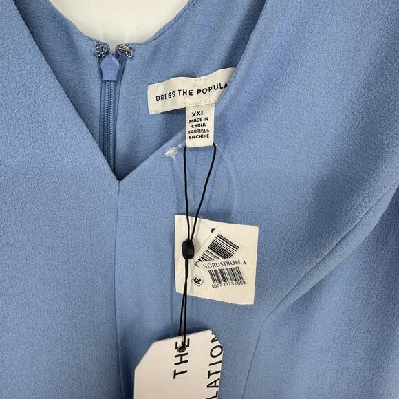 Dress the Population Sandra Mermaid Gown Sky Blue Slide Slit New Plus Size XXL - Picture 11 of 11